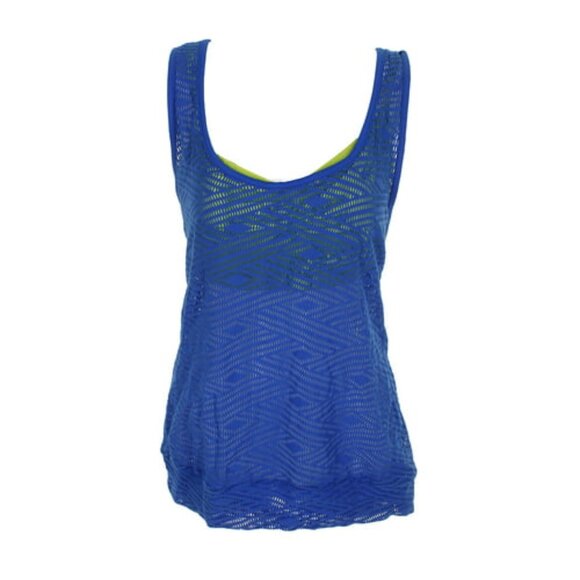 GO GOSSIP  Womens Sporty Splice Layered Crochet Tankini Top Size Medium - Picture 1 of 2